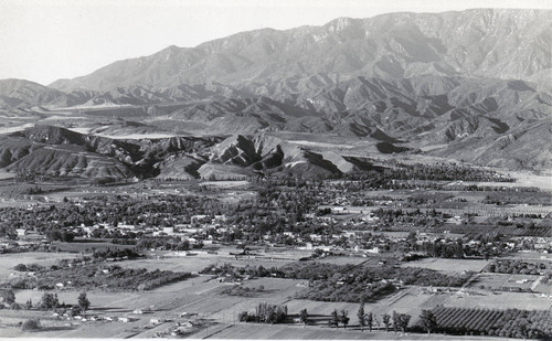 Panorama of Banning looking north towards the Banning Water Canyon in the 1940s