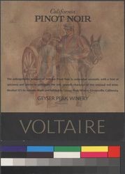 Voltaire California pinot noir : alcohol 12% by vol