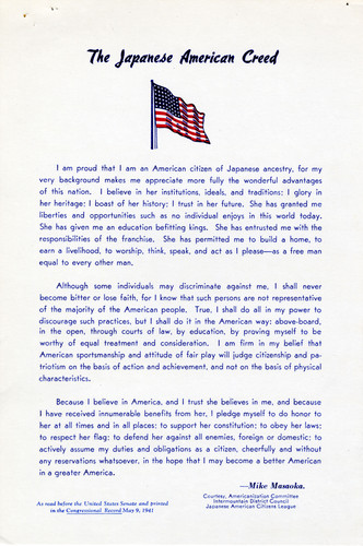 "The Japanese American Creed"