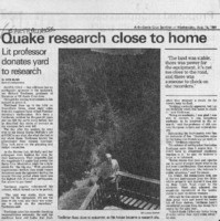 Quake research close to home