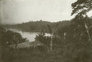 House along the Ogooue river, in Gabon