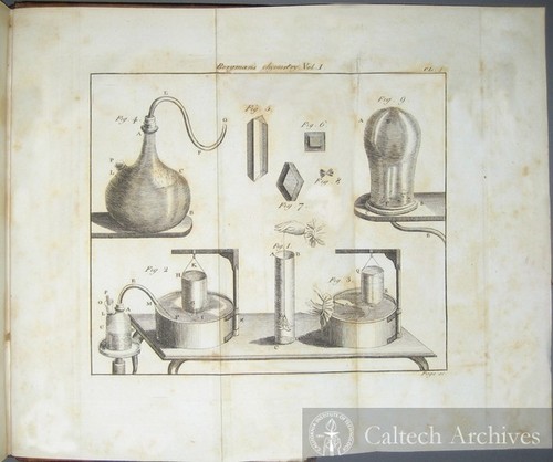 Illustration of Torbern Bergman's chemical apparatus from Opuscula Physica et Chemica