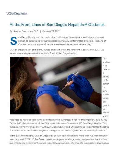 At the Front Lines of San Diego’s Hepatitis A Outbreak