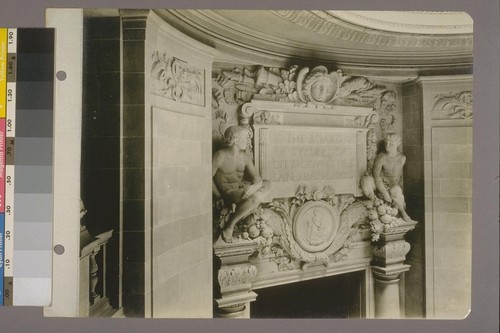 [Sculpture above entrance to Board of Supervisors' chambers.]