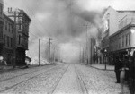 [View of fire on Howard St. near Eighth]