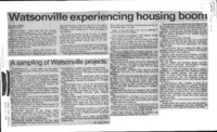 Watsonville experiencing housing boom