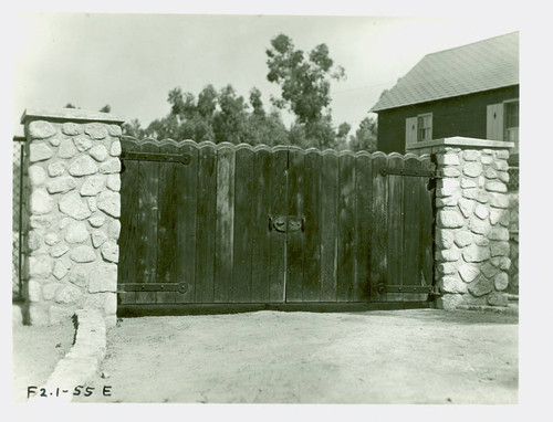 View of the Ranger Residence driveway gate at Charles S. Farnsworth Park