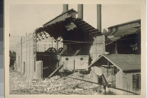 Power House - Side View, Santa Barbara Quake, June 29-25 [June 29, 1925]
