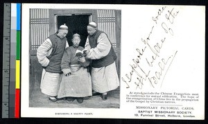 Christians discussing theology, China, ca.1920-1940