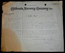 Letter from California Nursery Company to Frank T. Swett