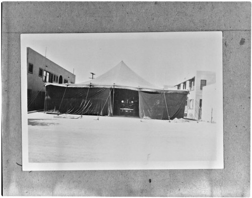 Tent used as Station No. 1 headquarters after the 1933 earthquake