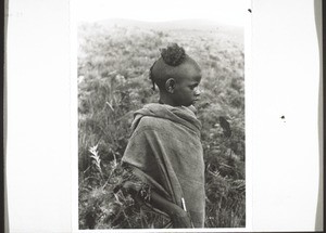 Dieser Knabe mit der merkwürdigen Haarfrisur hütet die Viehherde eines Mbororo-Mannes. Er ist den ganzen Tag in der freien Natur, bei der Herde & muss achtgeben, dass sich keines der Tiere verlaufe. So wachsen die Kinder ohne jede Schulbildung heran