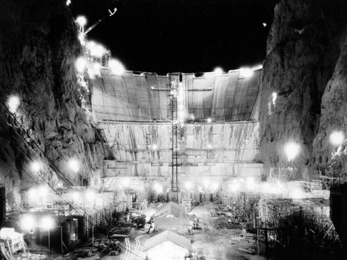 Night view of construction