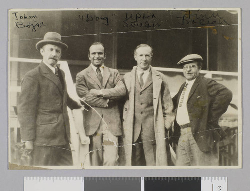 Johan Bojer, Douglas Z. Doty, Upton Sinclair, and Finn Frolich