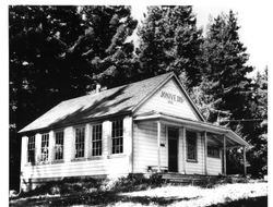 Jonive School (estabished in 1885) in the redwoods on Jonive Road, Sebastopol, California, 1976