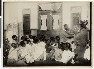 First singing lesson in the mission station in Aira, Ethiopia