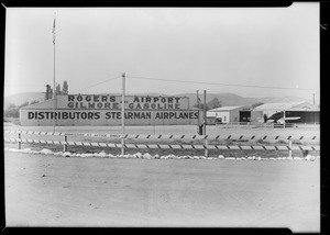 Signs at Rogers Airport on Angeles Mesa Drive, Los Angeles, CA, 1929