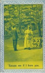 Greeting card with picture of man and woman, postmarked Sebastopol, California Oct 10, 1913