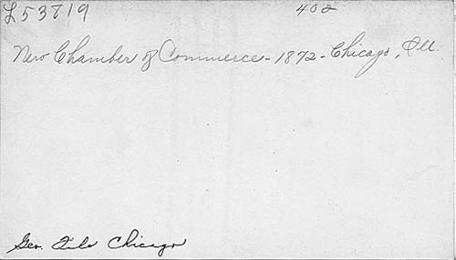 New Chamber of Commerce - 1872 - Chicago, Ill