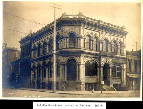 California street, corner of Battery. 1892?
