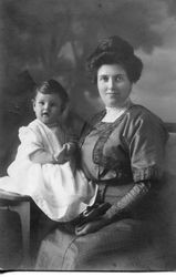 Studio portrait of Mabel T. Finlay and her baby daughter, Frances in 1910