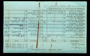 WPA block face card for household census (block 1771) of Fishburn, Gage, Otis, Randolph Streets, in Bell, Los Angeles County