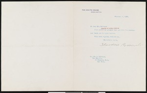 Theodore Roosevelt, letter, 1908-02-03, to Hamlin Garland