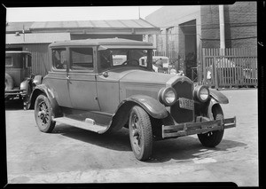 Mr. Parks' car, Parks injured, Southern California, 1932