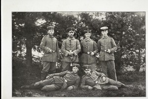 In front: Brother Nanz, Brother Ostermeyer. Back, from the left: Fritz, Lierack, Müller, Stupp