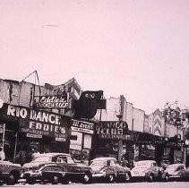 Street view showing the Rio Dance Hall and Eddie's Chicken Coup restaurant at 416-418 K Street in the redevelopment district