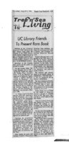 UC Library Friends To Present Rare Book