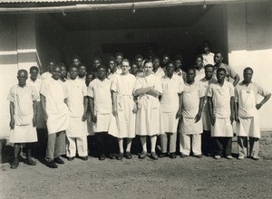 Doctors and nurses of the mission hospital in Bangwa, Cameroon