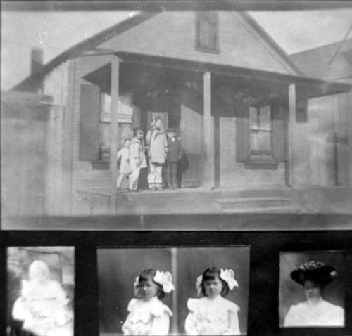 Four children in front of a house (in Los Angeles)