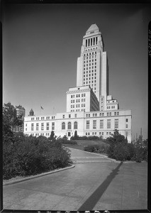 Exterior view of the side of the Los Angeles City Hall, ca.1928