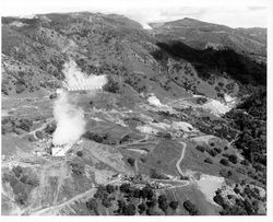 Aerial view of the Pacific Gas and Electric geothermal plant, The Geysers