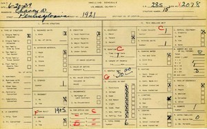 WPA household census for 1921 PENNSYLVANIA, Los Angeles