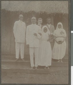Wedding group, Tumutumu, Kenya, ca.1920