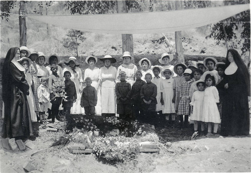 Father Benedict Florian Hahn burial at the St. Boniface Indian/Industrial School in Banning, California