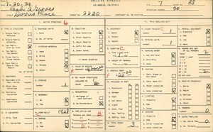 WPA household census for 2230 DORRIS PLACE, Los Angeles