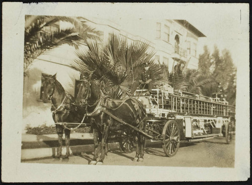Horse-drawn ladder wagon