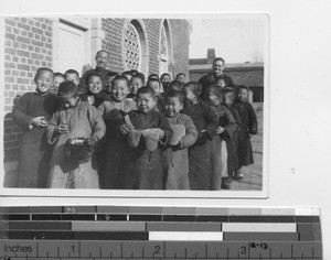 Fr. Mullen and his future students at Fushun, China, 1936
