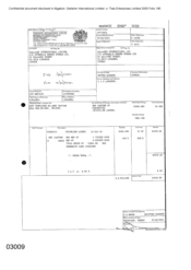 Invoices of 800 cartons of cigarettes - Sovereign Lights