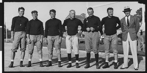 University of Southern California football coaching staff, Bovard Field, USC campus, 1938