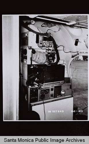 Douglas Aircraft Company DC-7 showing detail of interior equipment, June 21, 1960