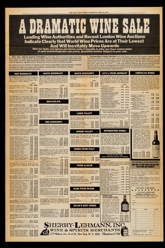 April 1976: A Dramatic Wine Sale