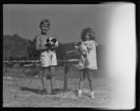 George Byard and Gloria Neibert at a dog show, Montrose, 1935