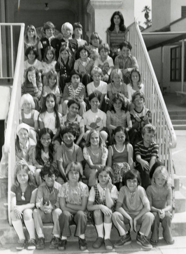 Avalon Schools, Mrs. Kroll's third grade class, 1976-1977, Avalon, California (front side)