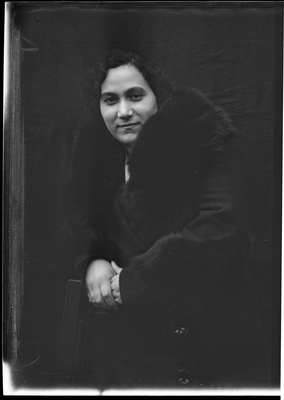 Portrait of a woman wearing a fur coat