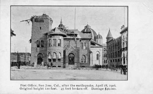 San Jose Post office After 1906 Earthquake
