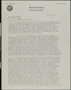 Barend H. Kroeze, letter, 1936-01-29, to Hamlin Garland